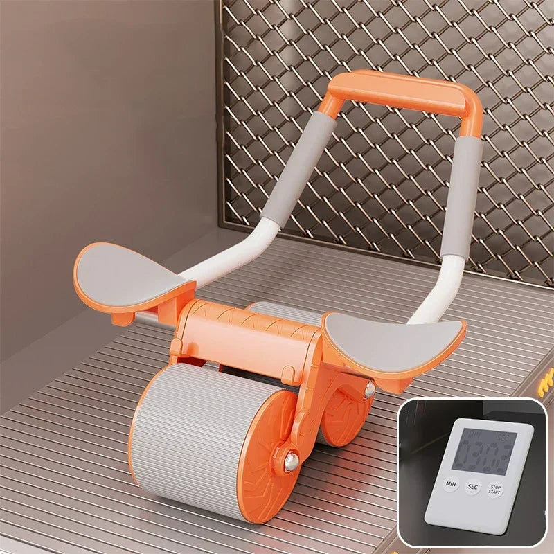 Abdominal Wheel Exercise Abdominal Muscle Trainer Ab Roller Elbow Support Automatic Rebound Abdominal Roller Wheel Slide