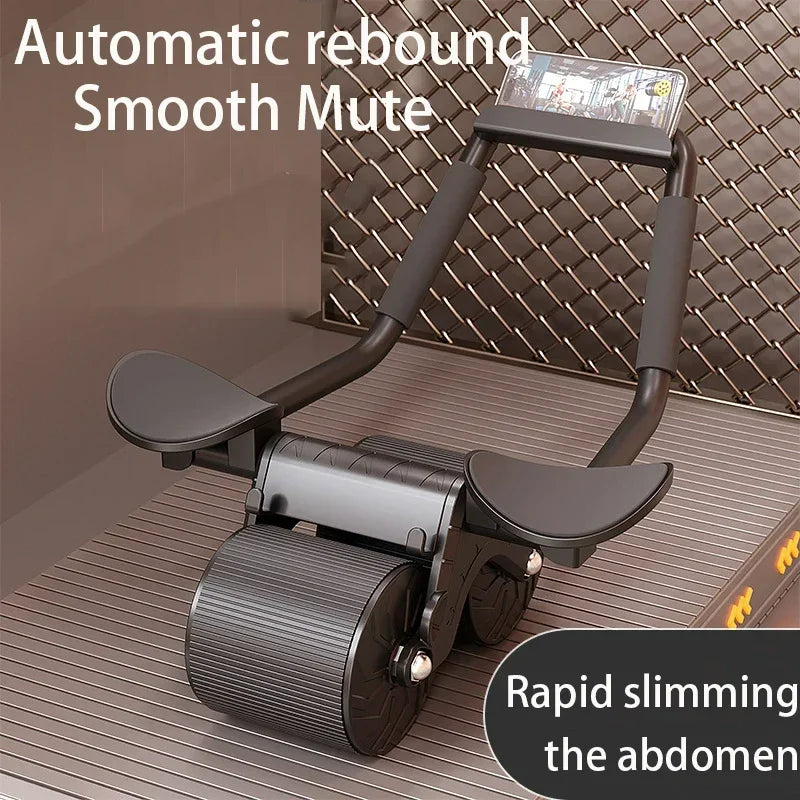 Abdominal Wheel Exercise Abdominal Muscle Trainer Ab Roller Elbow Support Automatic Rebound Abdominal Roller Wheel Slide