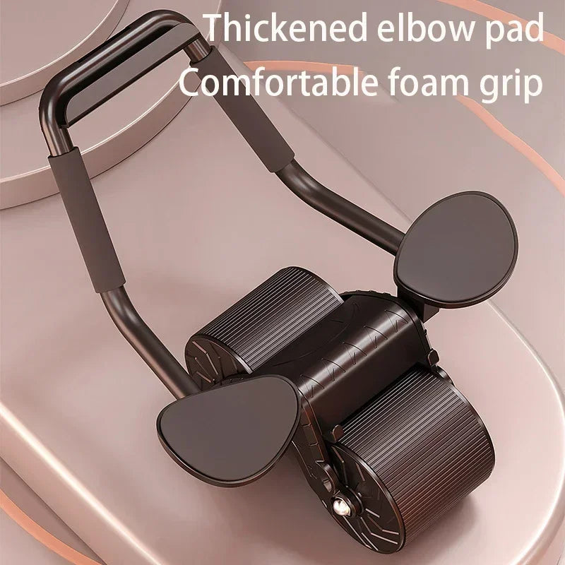Abdominal Wheel Exercise Abdominal Muscle Trainer Ab Roller Elbow Support Automatic Rebound Abdominal Roller Wheel Slide