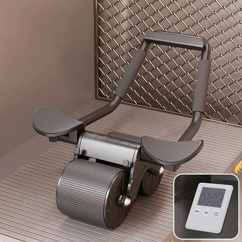 Abdominal Wheel Exercise Abdominal Muscle Trainer Ab Roller Elbow Support Automatic Rebound Abdominal Roller Wheel Slide