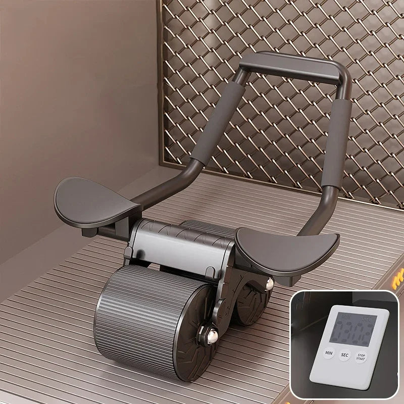 Abdominal Wheel Exercise Abdominal Muscle Trainer Ab Roller Elbow Support Automatic Rebound Abdominal Roller Wheel Slide